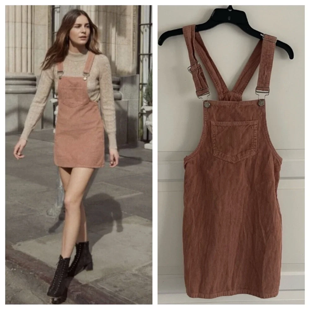 Reformation Lane Cordoruy Jumper Dress in Toffee 20907